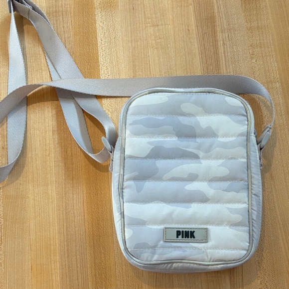 PINK Victoria's Secret Handbags - PINK Victoria's Secret Light Gray Camouflage Messenger Bag